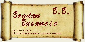 Bogdan Busančić vizit kartica